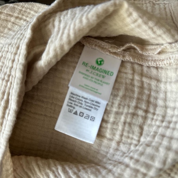 J. Crew Tan Gauze Short Sleeve Tunic Top - Picture 4 of 4